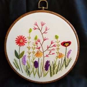 Flowers -Embroidery -Wall Art -Hand made